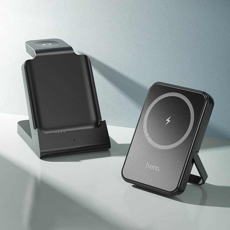 Портативний ЗП Power Bank + зарядная станция Hoco J149 Victory 3in1 magnetic з БЗП 5000 mAh на малюнкі №7