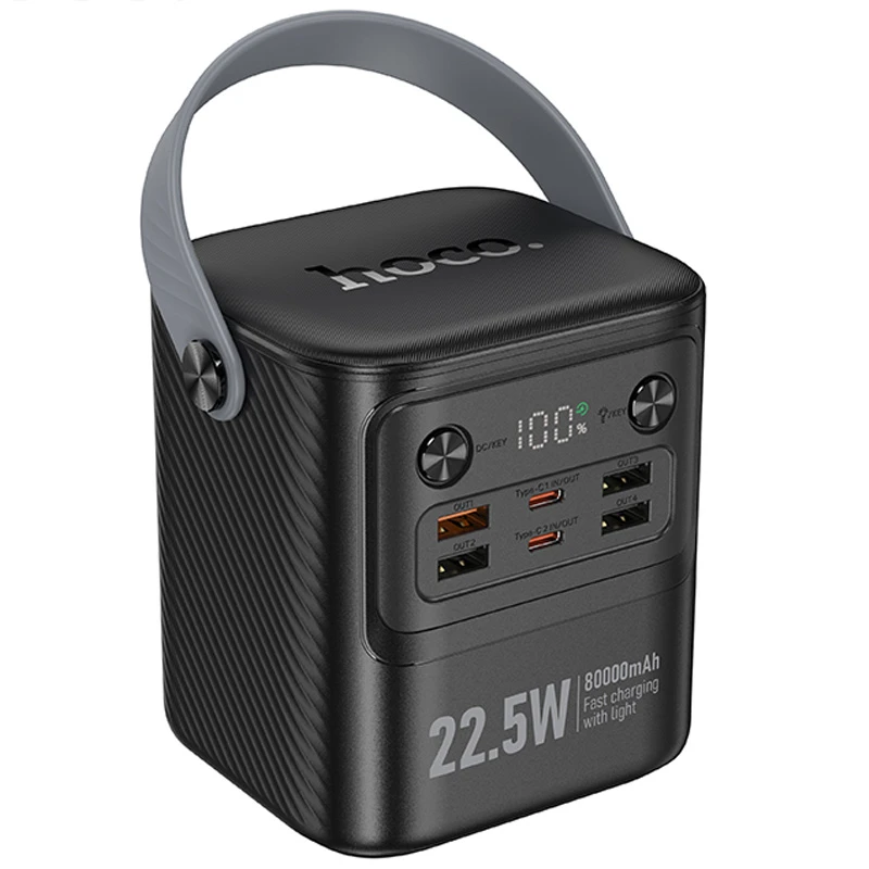 Портативное ЗУ Power Bank Hoco J152 Tough 22.5W+PD20W 80000 mAh, Black, купить оптом с доставкой