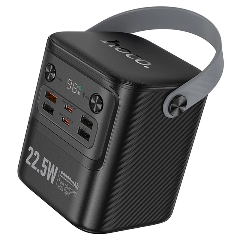 Портативное ЗУ Power Bank Hoco J152 Tough 22.5W+PD20W 80000 mAh, Black 3, купить оптом с доставкой