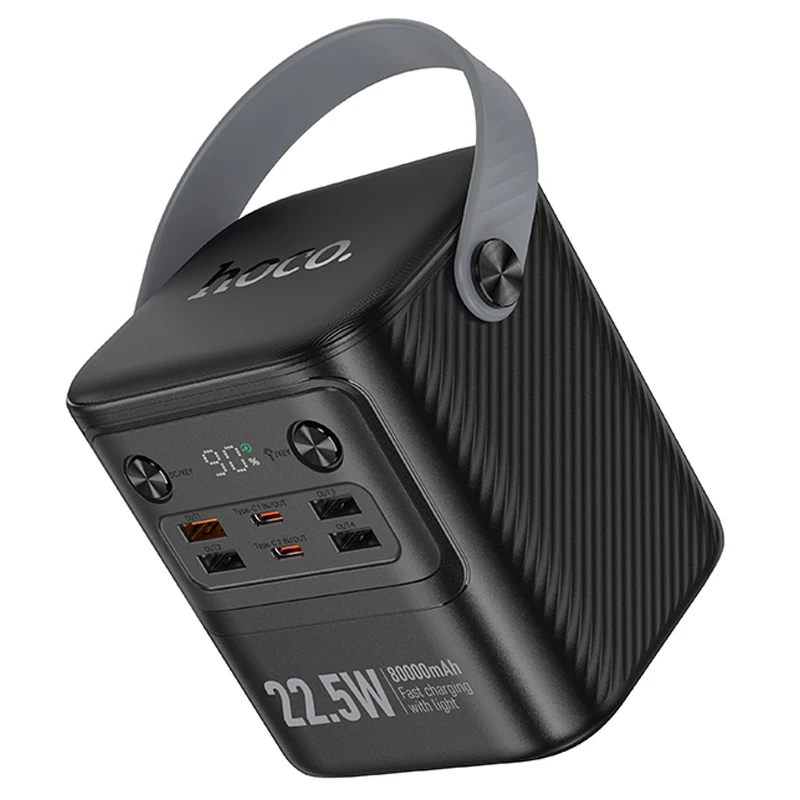 Портативное ЗУ Power Bank Hoco J152 Tough 22.5W+PD20W 80000 mAh, Black 4, купить оптом с доставкой