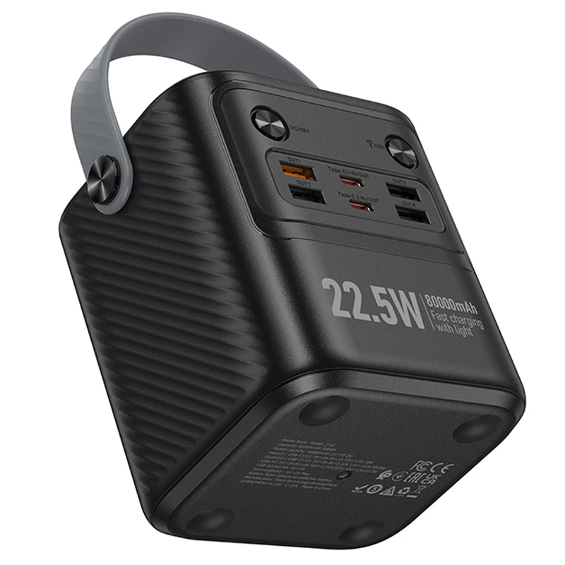 Портативное ЗУ Power Bank Hoco J152 Tough 22.5W+PD20W 80000 mAh, Black 5, купить оптом с доставкой