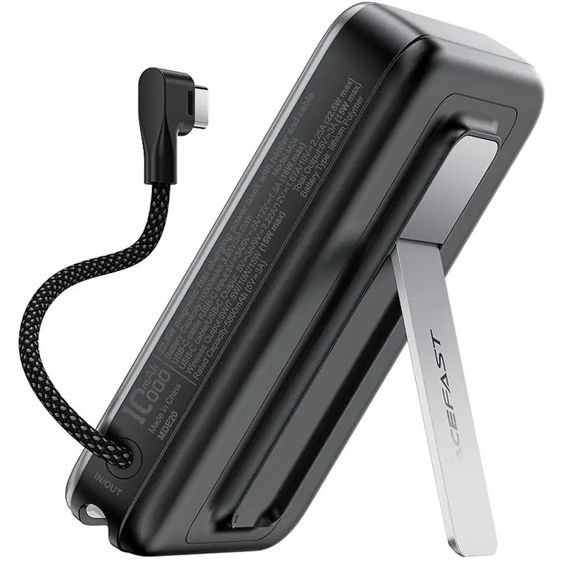 Портативное ЗУ Power Bank Acefast M24 22.5W с БЗУ 10000 mAh, Metal gray 1, купить оптом с доставкой