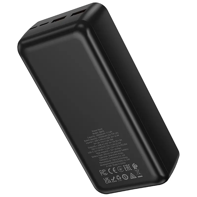 Портативное ЗУ Power Bank Borofone BJ80B Clever 22.5W+PD20W 30000 mAh, Black 2, купить оптом с доставкой
