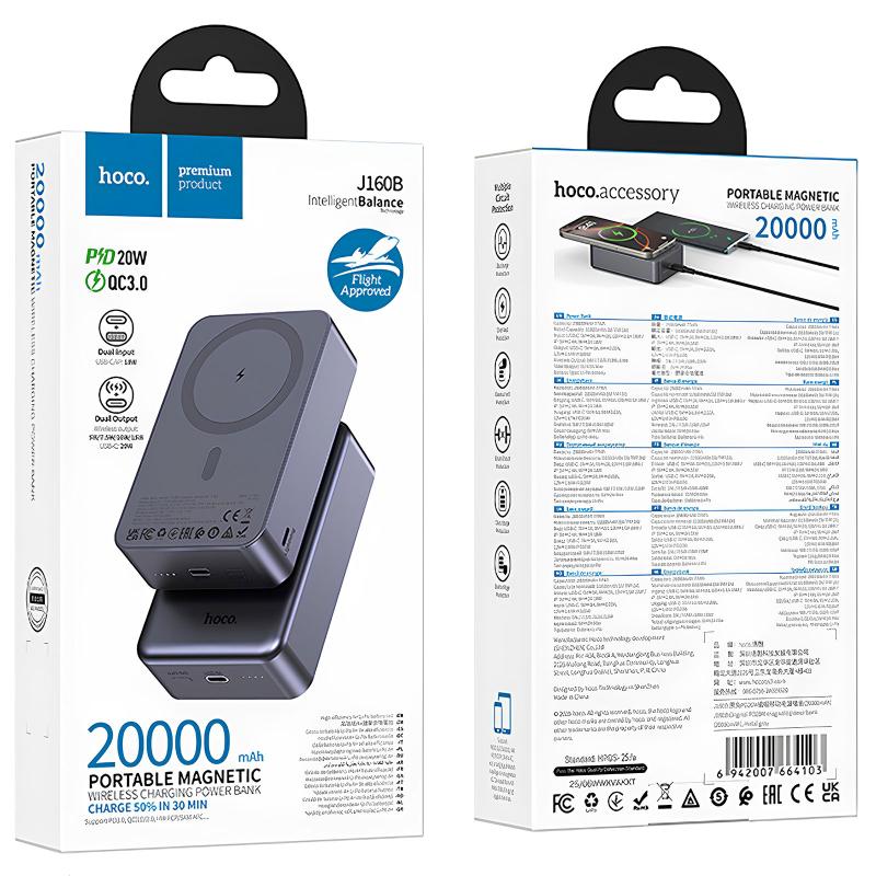 Портативное ЗУ Power Bank Hoco J160B Original PD20W с БЗУ 20000 mAh на картинке №2