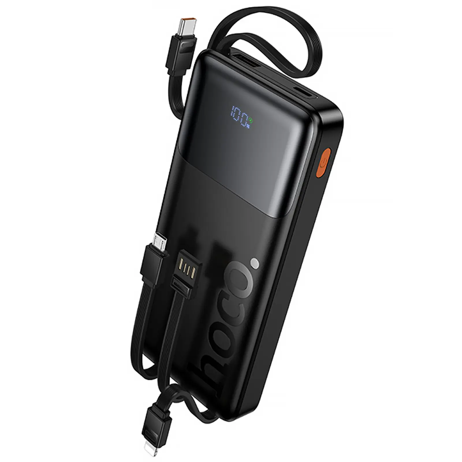 Портативний ЗП Power Bank Hoco J156 Founder 22.5W+PD20W with 4 cables 10000 mAh, Black, купити оптом з доставкою
