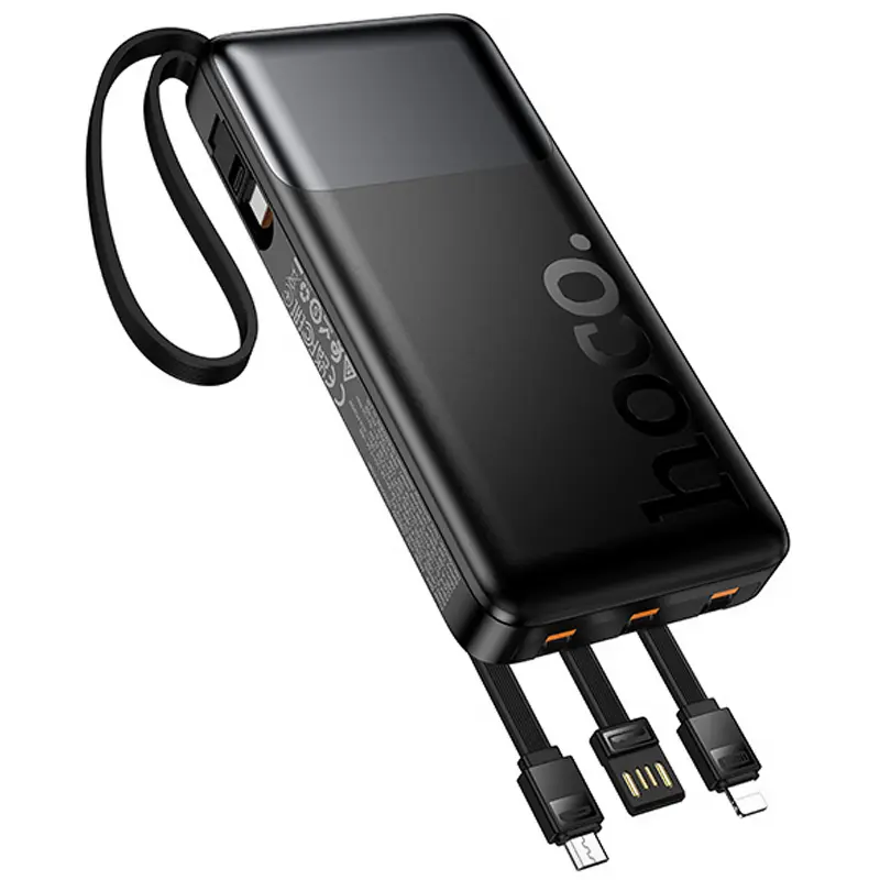 Портативний ЗП Power Bank Hoco J156 Founder 22.5W+PD20W with 4 cables 10000 mAh, Black 2, купити оптом з доставкою