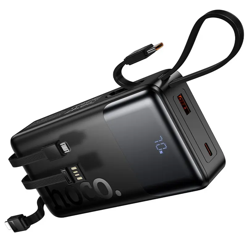 Портативний ЗП Power Bank Hoco J156A Founder 22.5W+PD20W with 4 cables 20000 mAh, Black 5, купити оптом з доставкою