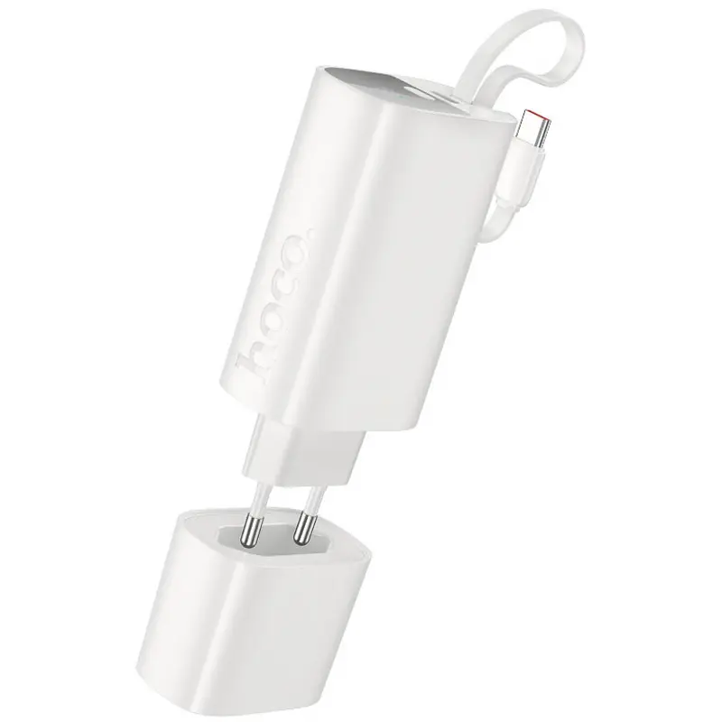 Портативное ЗУ Power Bank Hoco J148 Handy PD20W with cable 5000 mAh, White, купить оптом с доставкой