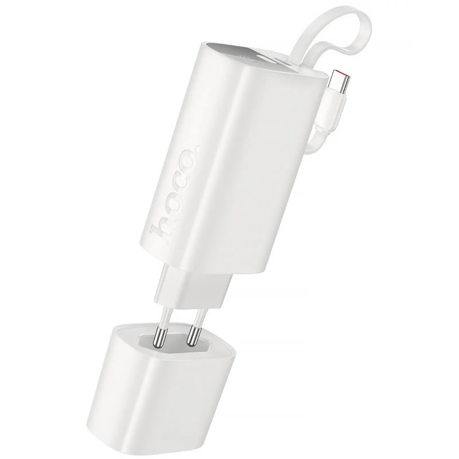 Портативное ЗУ Power Bank Hoco J148 Handy PD20W with cable 5000 mAh, White, купить оптом с доставкой