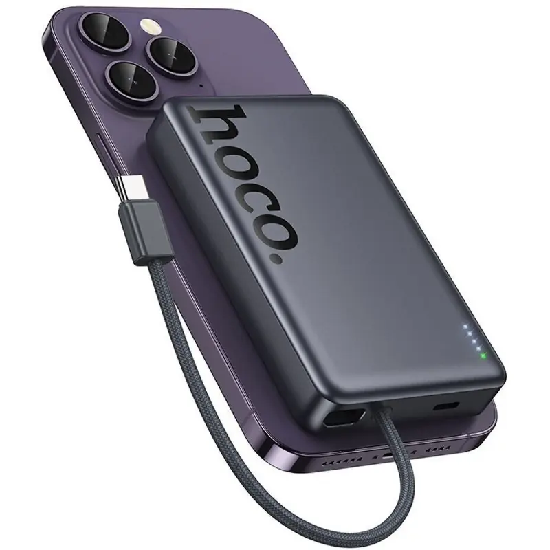 Портативное ЗУ Power Bank Hoco Q44 Origen PD45W с БЗУ with cable 10000 mAh, Metal gray 1, купить оптом с доставкой
