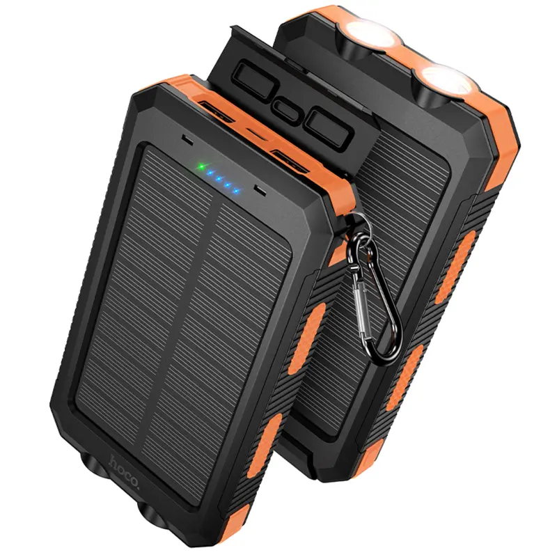 Портативное ЗУ Power Bank Hoco J164 Platinum solar 10.5W with lighting 8000 mAh, Black, купить оптом с доставкой