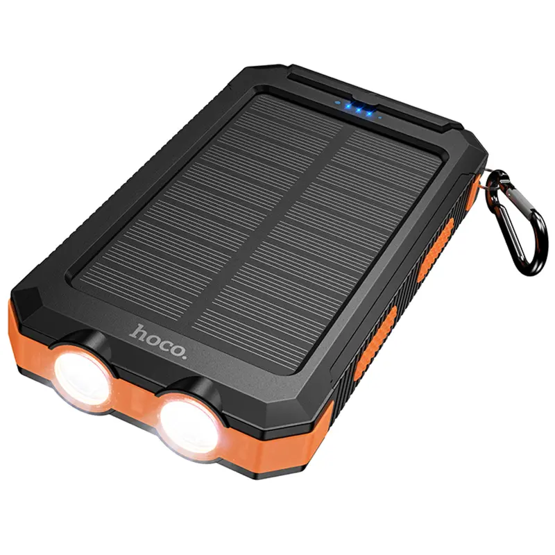 Портативное ЗУ Power Bank Hoco J164 Platinum solar 10.5W with lighting 8000 mAh, Black 2, купить оптом с доставкой