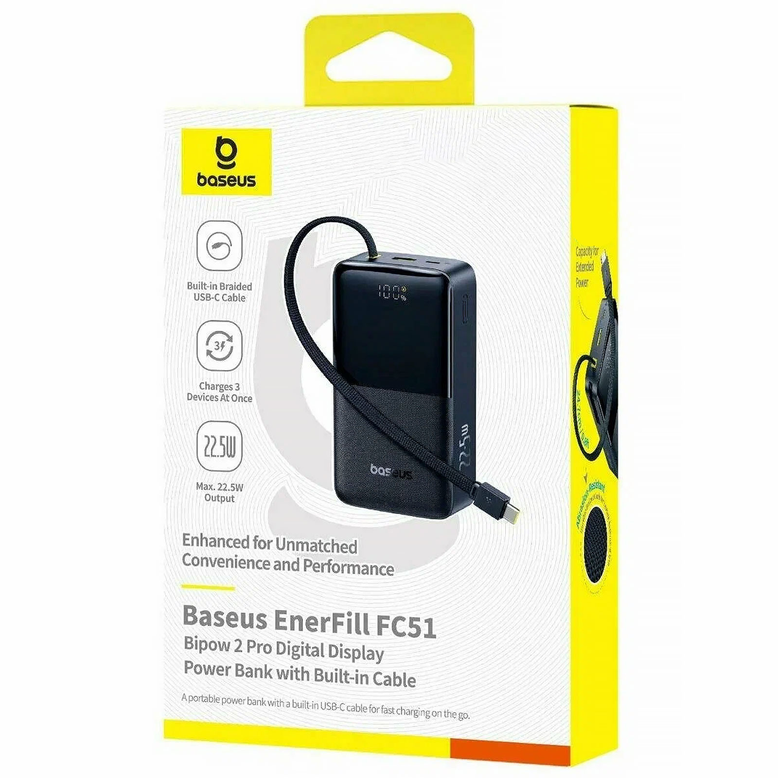 Портативний ЗП Power Bank Baseus EnerFill FC51 Bipow2 Pro 22.5W 30000mAh (E0028100), Black 3, купити оптом з доставкою