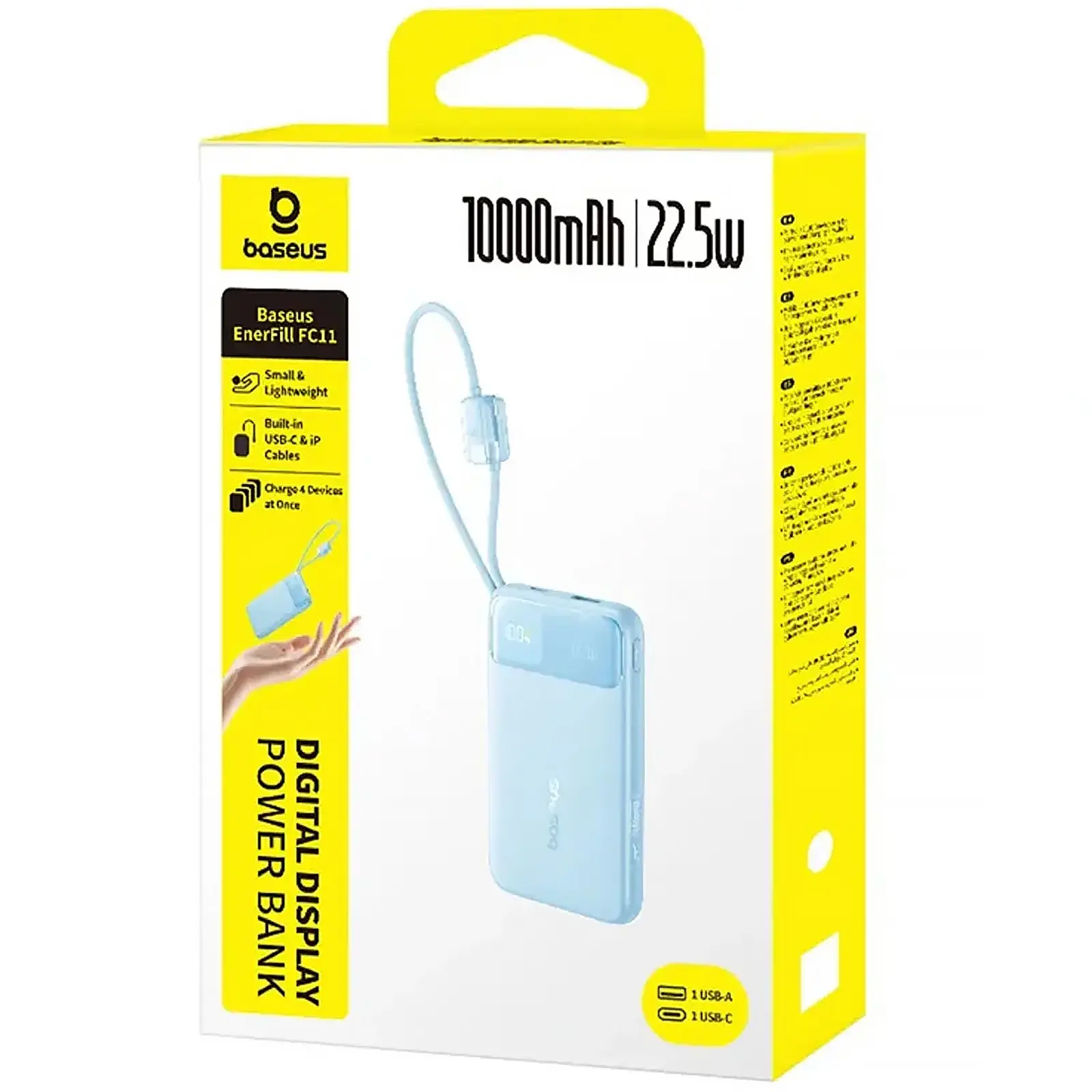 Портативное ЗУ Power Bank Baseus EnerFill FC11 PD22.5W with cable 10000 mAh (E0027R), Galaxy Blue 2, купить оптом с доставкой