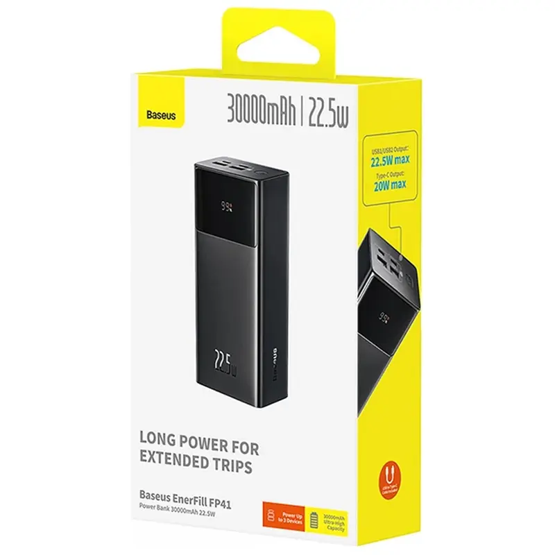 Портативное ЗУ Power Bank Baseus EnerFill FP41 PD22.5W 30000 mAh (E0027K), Cosmic Black 2, купить оптом с доставкой