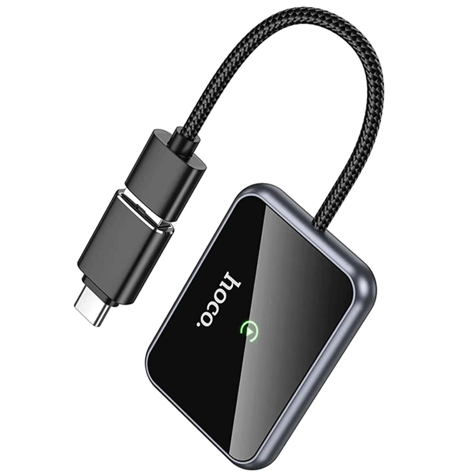 Адаптер Hoco HU1 Way car wireless CarPlay, Metal grey 3, купити оптом з доставкою