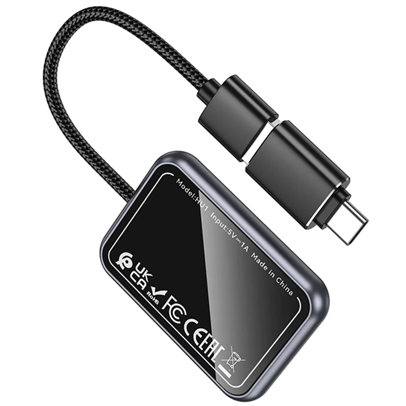 Адаптер Hoco HU1 Way car wireless CarPlay, Metal grey 5, купити оптом з доставкою