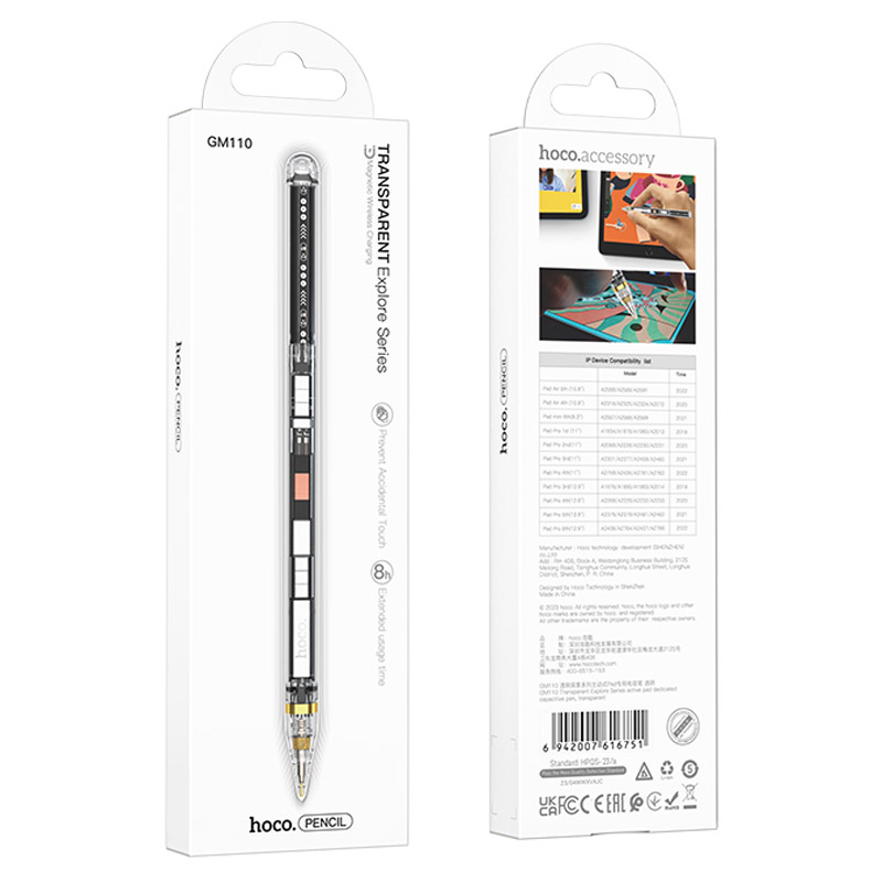 Уценка Стилус Hoco GM110 Transparent Explore active pad dedicated for iPad, Поврежденная упаковка / Transparent 4, купить оптом с доставкой