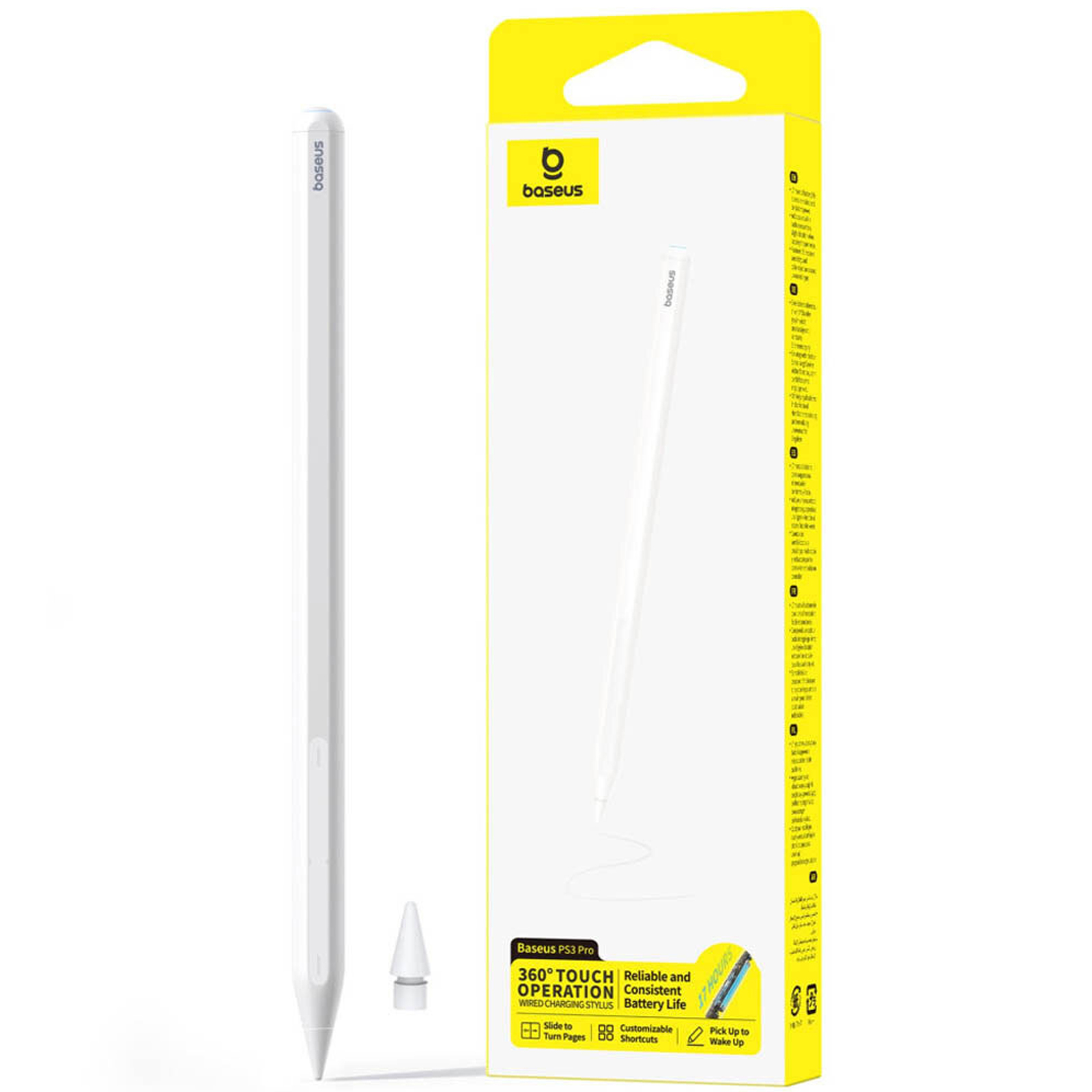 Стілус Baseus Smooth Writing PS3 Pro Touch Operation (B0004A01), Moon White 3, купити оптом з доставкою