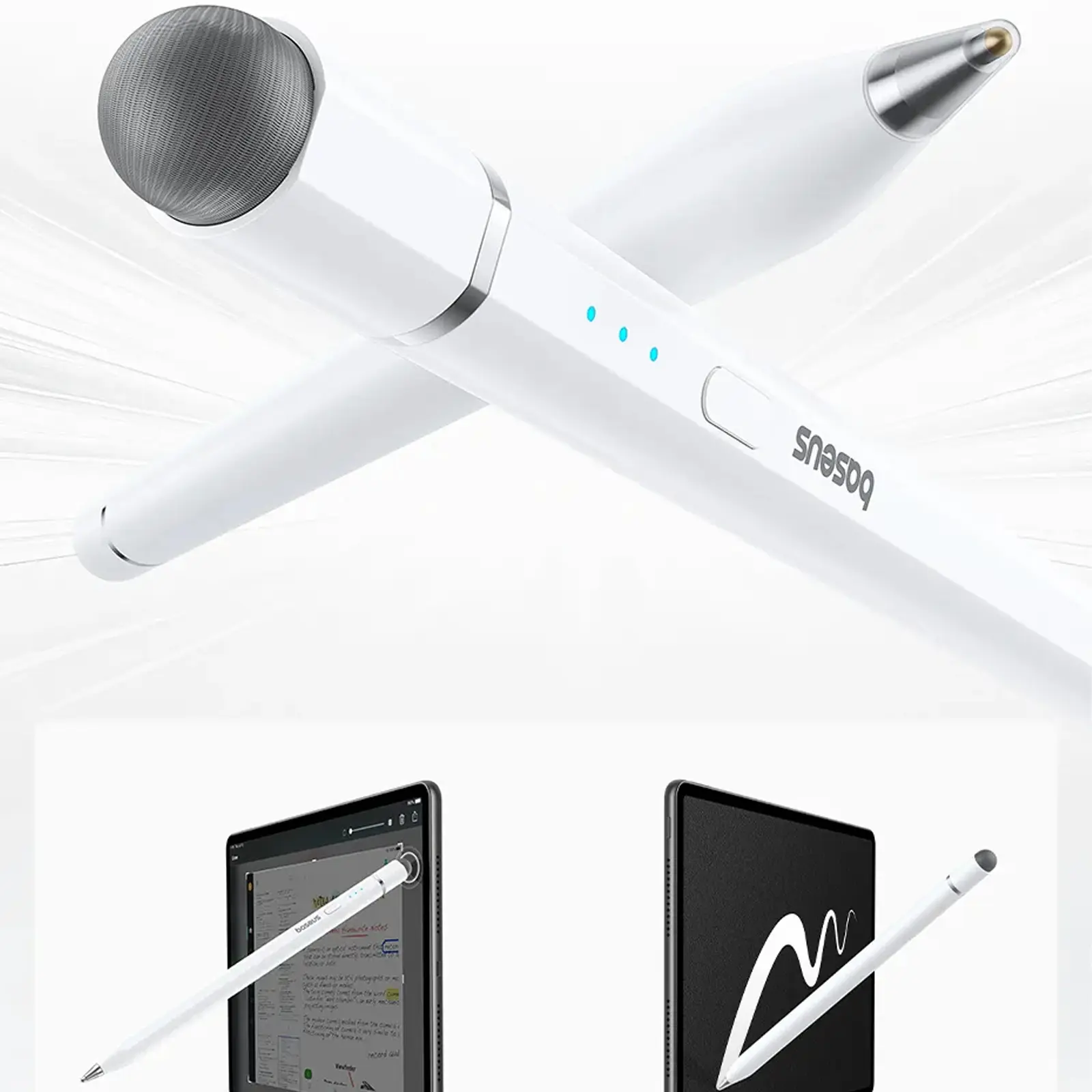 Стилус Baseus HN1 Wise Writing (B0004F), Moon White 2, купить оптом с доставкой