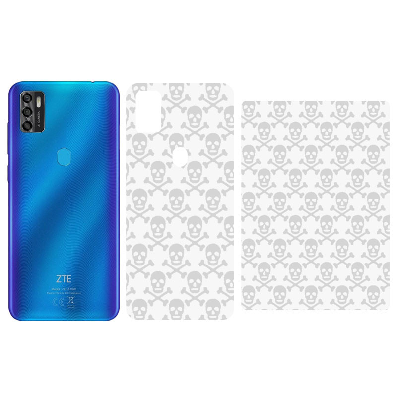 Защитная пленка SKLO Back (тыл) Transp. (тех.пак) для ZTE Blade L5, Прозрачный / Черепа, Бронированная пленка, купить оптом с доставкой