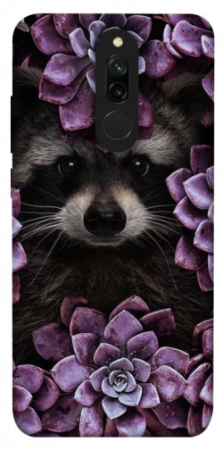Чехол itsPrint Енот в цветах для Xiaomi Redmi 8
