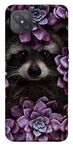 Чехол itsPrint Енот в цветах для Oppo A92s