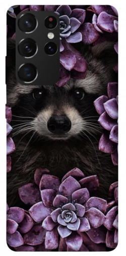 Чехол itsPrint Енот в цветах для Samsung Galaxy S21 Ultra