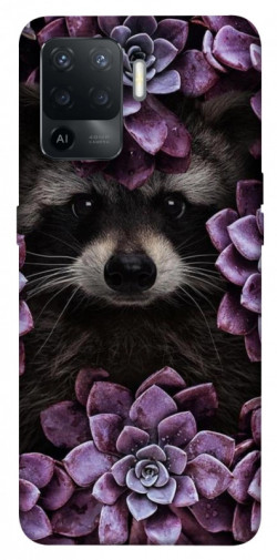 Чехол itsPrint Енот в цветах для Oppo Reno 5 Lite