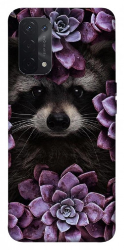 Чехол itsPrint Енот в цветах для Oppo A54 4G