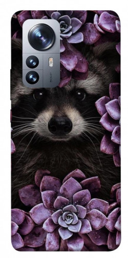 Чехол itsPrint Енот в цветах для Xiaomi 12 / 12X