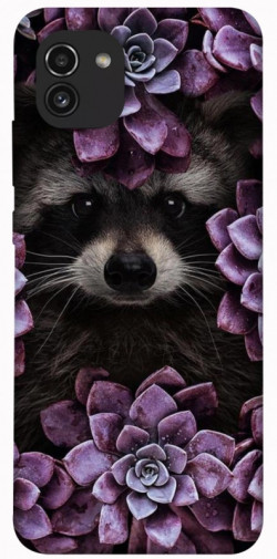 Чехол itsPrint Енот в цветах для Samsung Galaxy A03