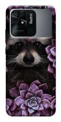 Чехол itsPrint Енот в цветах для Xiaomi Redmi 10C