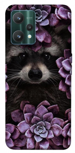 Чехол itsPrint Енот в цветах для Realme 9 Pro