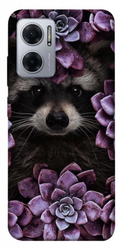 Чехол itsPrint Енот в цветах для Xiaomi Redmi Note 11E