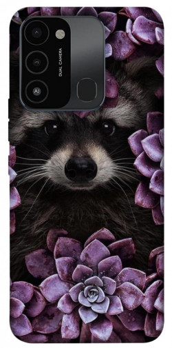 Чехол itsPrint Енот в цветах для Tecno Spark Go 2022 (KG5m)