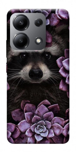 Чехол itsPrint Енот в цветах для Xiaomi Redmi Note 13 4G