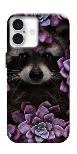Чехол itsPrint Енот в цветах для Apple iPhone 16 Plus (6.7")