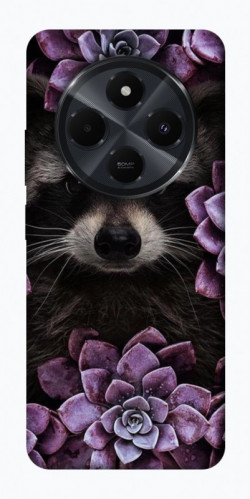 Чехол itsPrint Енот в цветах для Xiaomi Redmi 14C / Poco C75