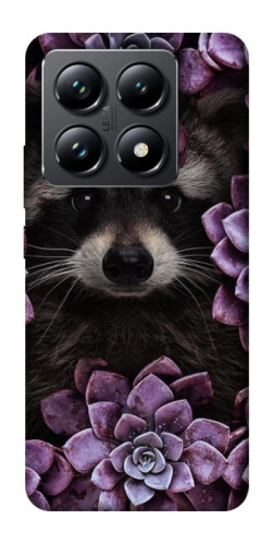 Чехол itsPrint Енот в цветах для Xiaomi 14T Pro