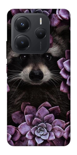 Чехол itsPrint Енот в цветах для Xiaomi Redmi Note 14 5G
