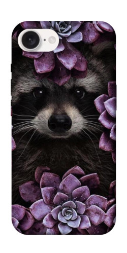 Чехол itsPrint Енот в цветах для Apple iPhone 16e (6.1")
