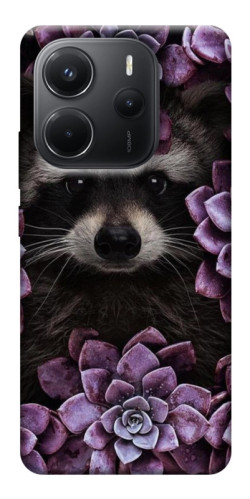 Чехол itsPrint Енот в цветах для Xiaomi Redmi Note 14 4G (Int. version)