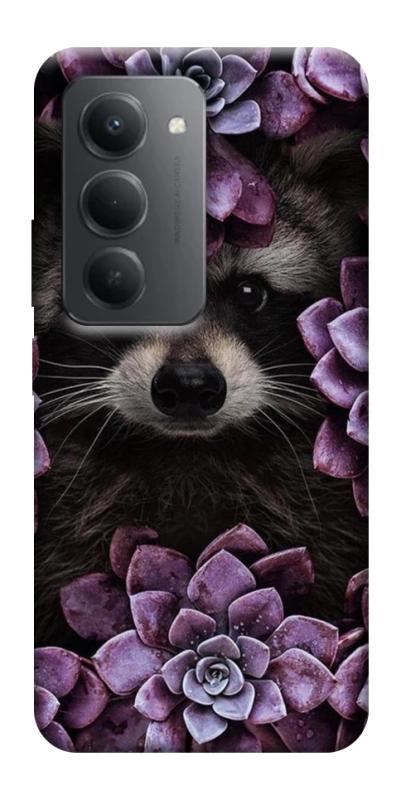 Чехол itsPrint Енот в цветах для Xiaomi Redmi 15 (Global), цветы, купить оптом с доставкой
