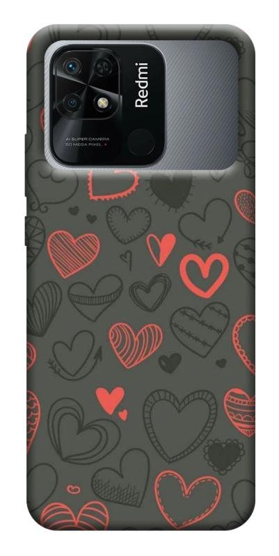 Чехол itsPrint Милые сердца для Xiaomi Redmi 10C, паттерн, купить оптом с доставкой