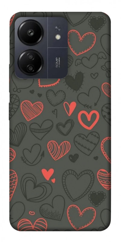 Чехол itsPrint Милые сердца для Xiaomi Redmi 13C, паттерн, купить оптом с доставкой