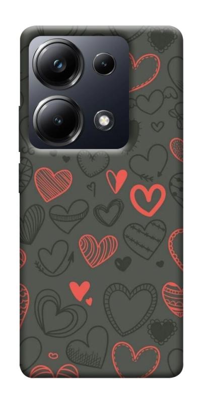 Чехол itsPrint Милые сердца для Xiaomi Redmi 13 4G / Poco M6 4G, паттерн, купить оптом с доставкой