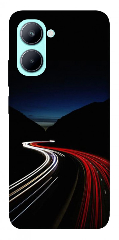 Чехол itsPrint Красно-белая дорога для Realme C33, авто, купить оптом с доставкой