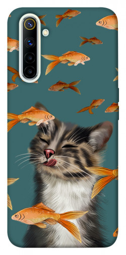 Чохол itsPrint Cat with fish для Realme 6