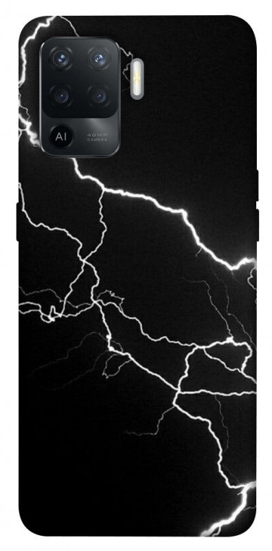 Чехол itsPrint Молния для Oppo Reno 5 Lite, black, купить оптом с доставкой